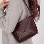 Loewe Calfskin Dark Burgundy Fold Pouch - FashioNica