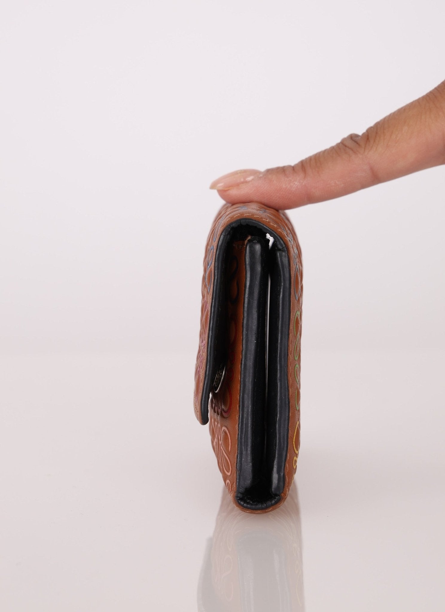 Loewe Calfskin Multicolor Anagram Trifold Wallet - FashioNica