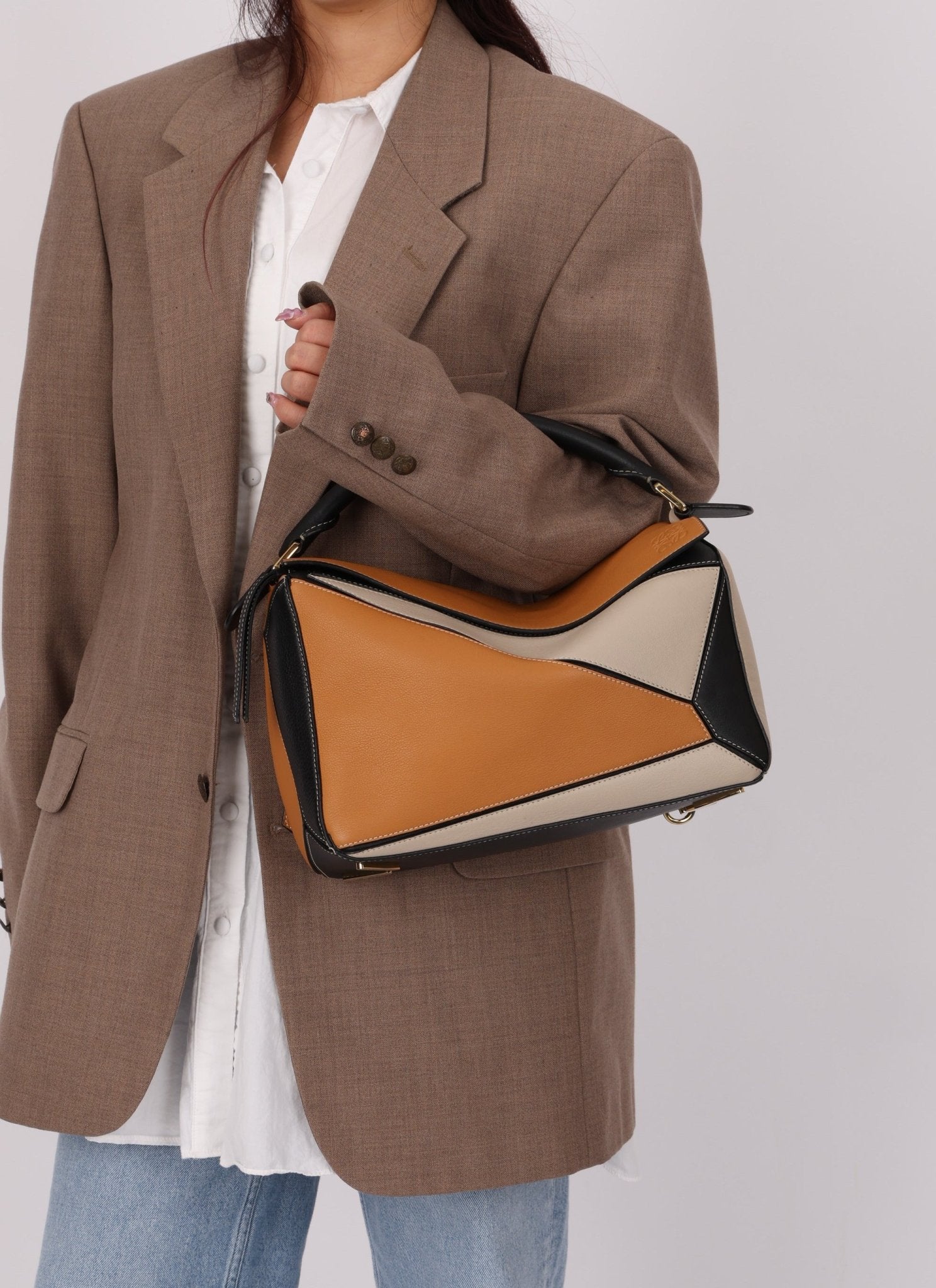 Loewe Calfskin Tricolor Medium Puzzle - FashioNica