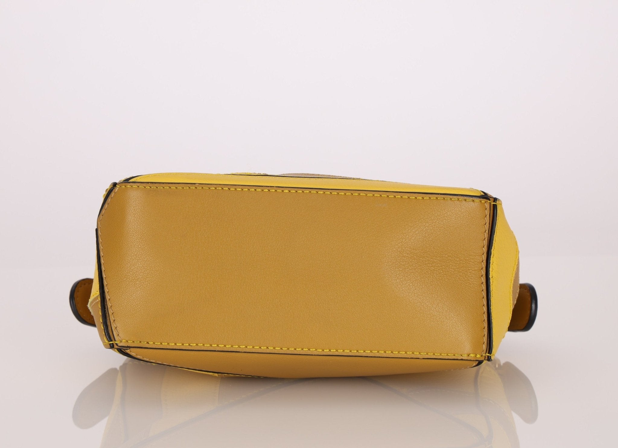 Loewe Calfskin Yellow & Ochre Striped Mini Puzzle - FashioNica