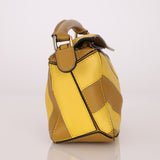 Loewe Calfskin Yellow & Ochre Striped Mini Puzzle - FashioNica