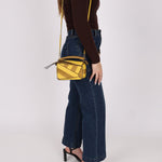 Loewe Calfskin Yellow & Ochre Striped Mini Puzzle - FashioNica