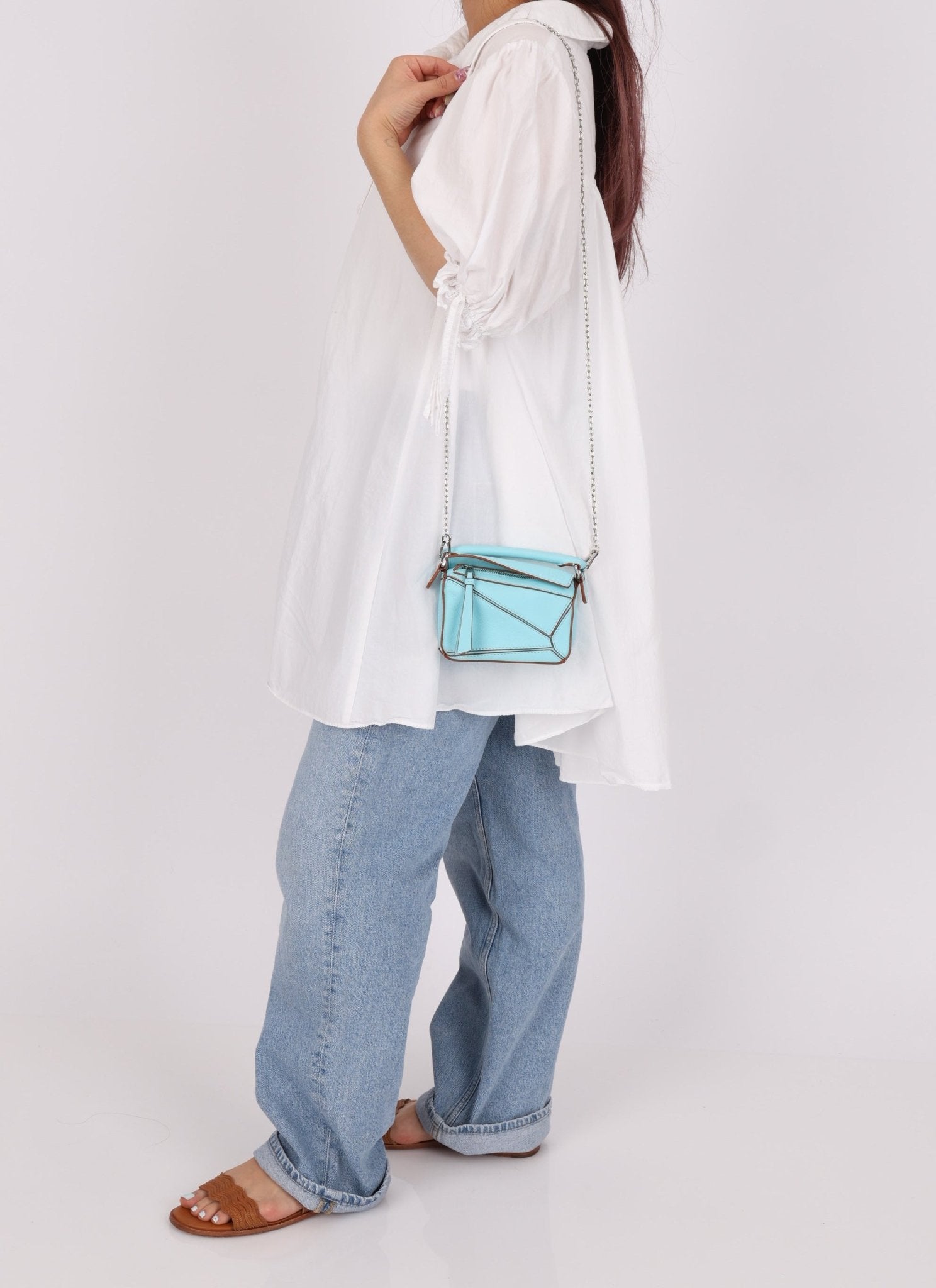 Loewe Light Blue Nano Puzzle on Chain - FashioNica