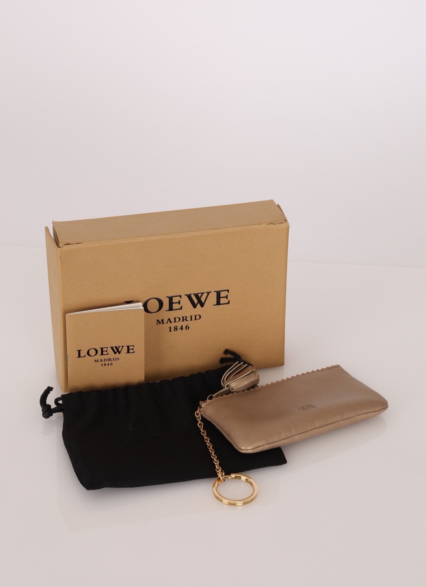 Loewe Metallic Gold Tassel Key Pouch - FashioNica