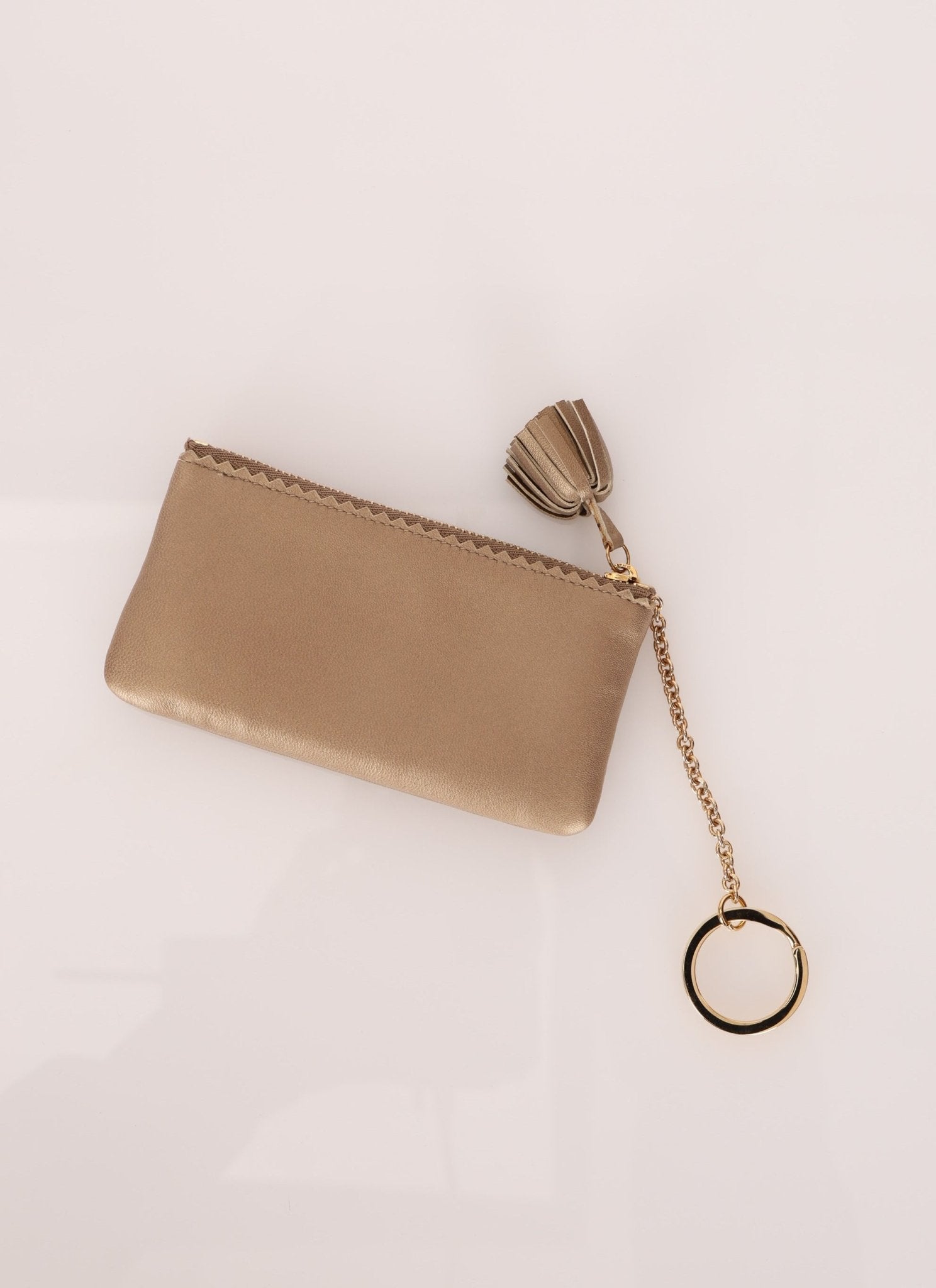 Loewe Metallic Gold Tassel Key Pouch - FashioNica
