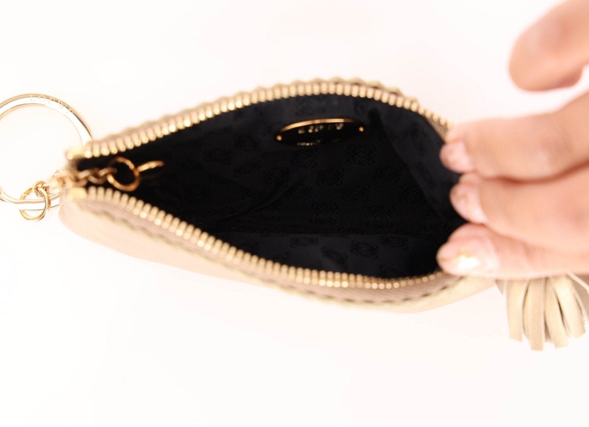 Loewe Metallic Gold Tassel Key Pouch - FashioNica