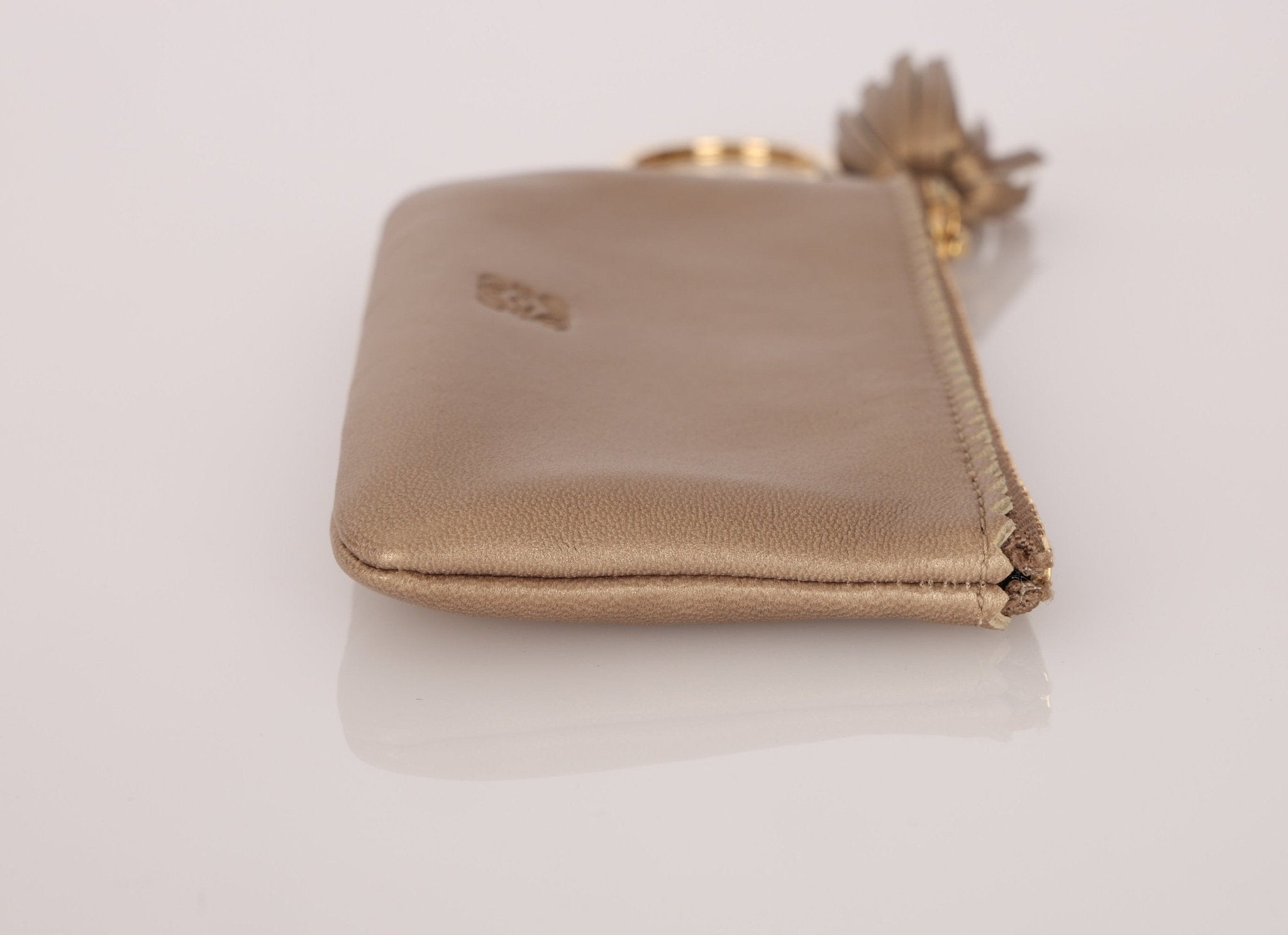 Loewe Metallic Gold Tassel Key Pouch - FashioNica