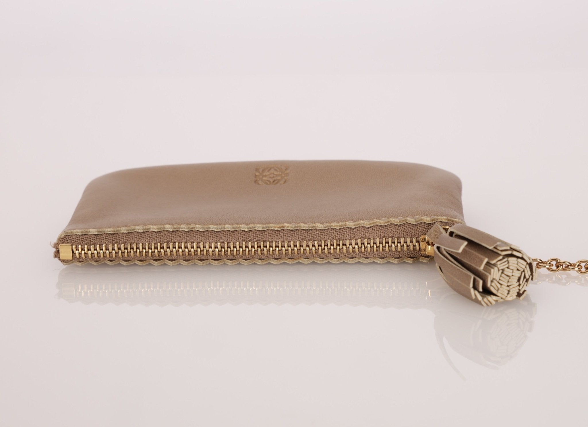 Loewe Metallic Gold Tassel Key Pouch - FashioNica