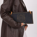 Loewe Repeat Anagram Denim Shoulder Bag - FashioNica