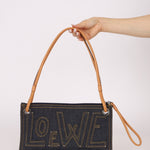 Loewe Repeat Anagram Denim Shoulder Bag - FashioNica