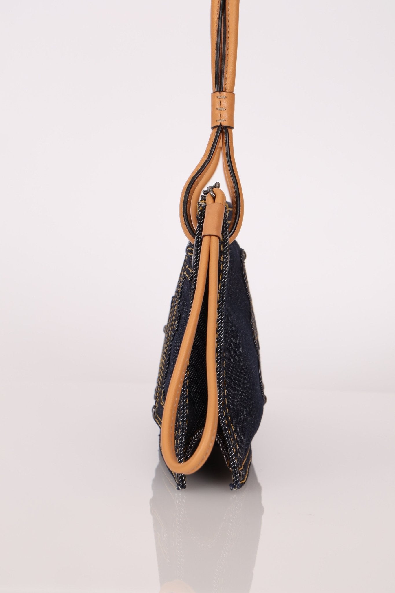Loewe Repeat Anagram Denim Shoulder Bag - FashioNica