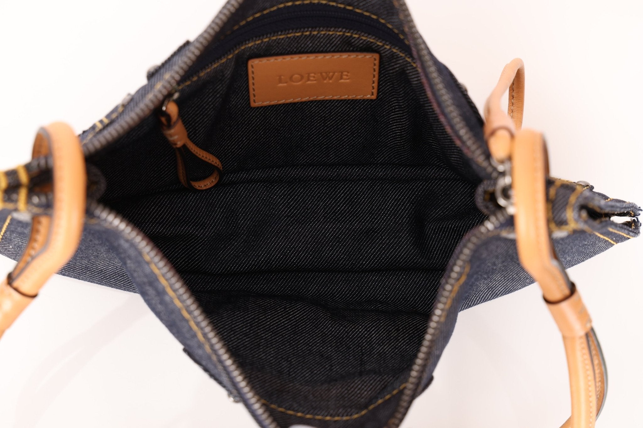 Loewe Repeat Anagram Denim Shoulder Bag - FashioNica