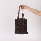 Louis Vuitton Monogram Mini Lin Bucket Bag with Pochette - FashioNica