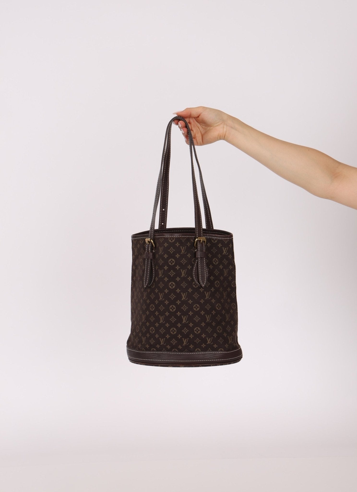 Louis Vuitton Monogram Mini Lin Bucket Bag with Pochette - FashioNica