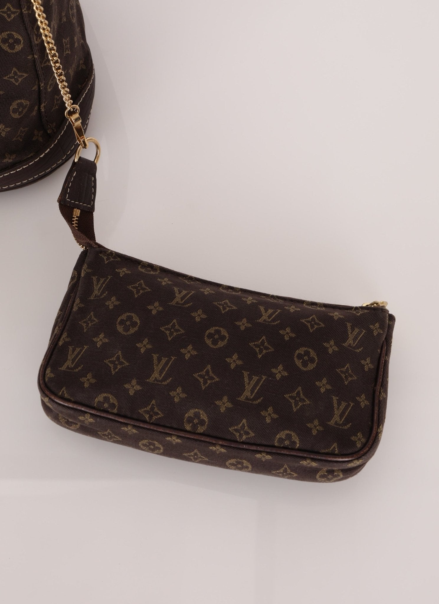 Louis Vuitton Monogram Mini Lin Bucket Bag with Pochette - FashioNica