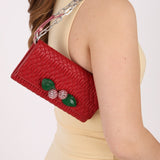 Miu Miu Nappa Crystal Cherries Wallet on Chain - FashioNica