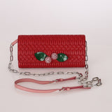 Miu Miu Nappa Crystal Cherries Wallet on Chain - FashioNica