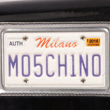 Moschino Patent License Plate Wallet on Chain - FashioNica