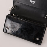 Moschino Patent License Plate Wallet on Chain - FashioNica