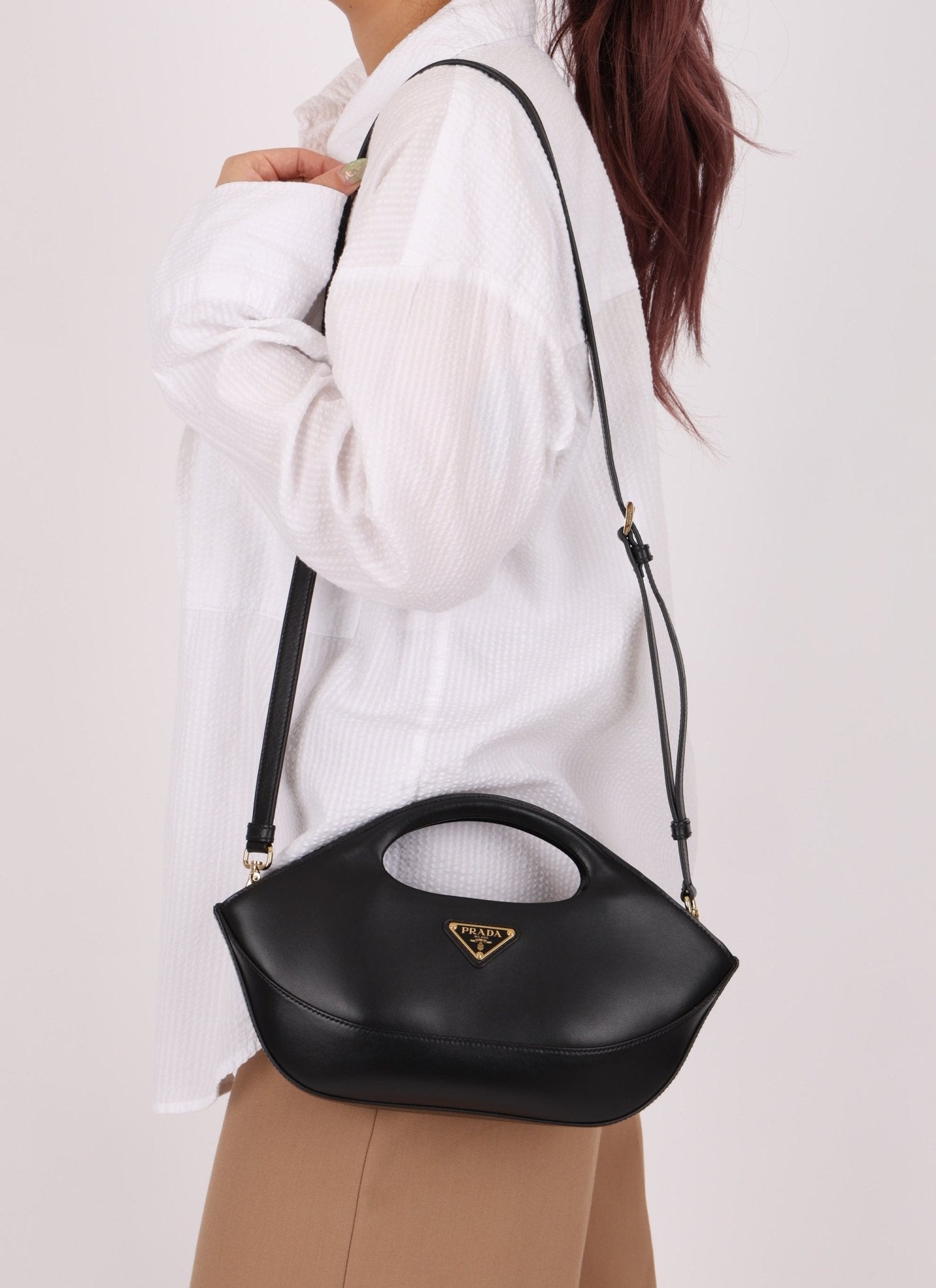 Prada City Calf Leather Top - Handle Bag - FashioNica