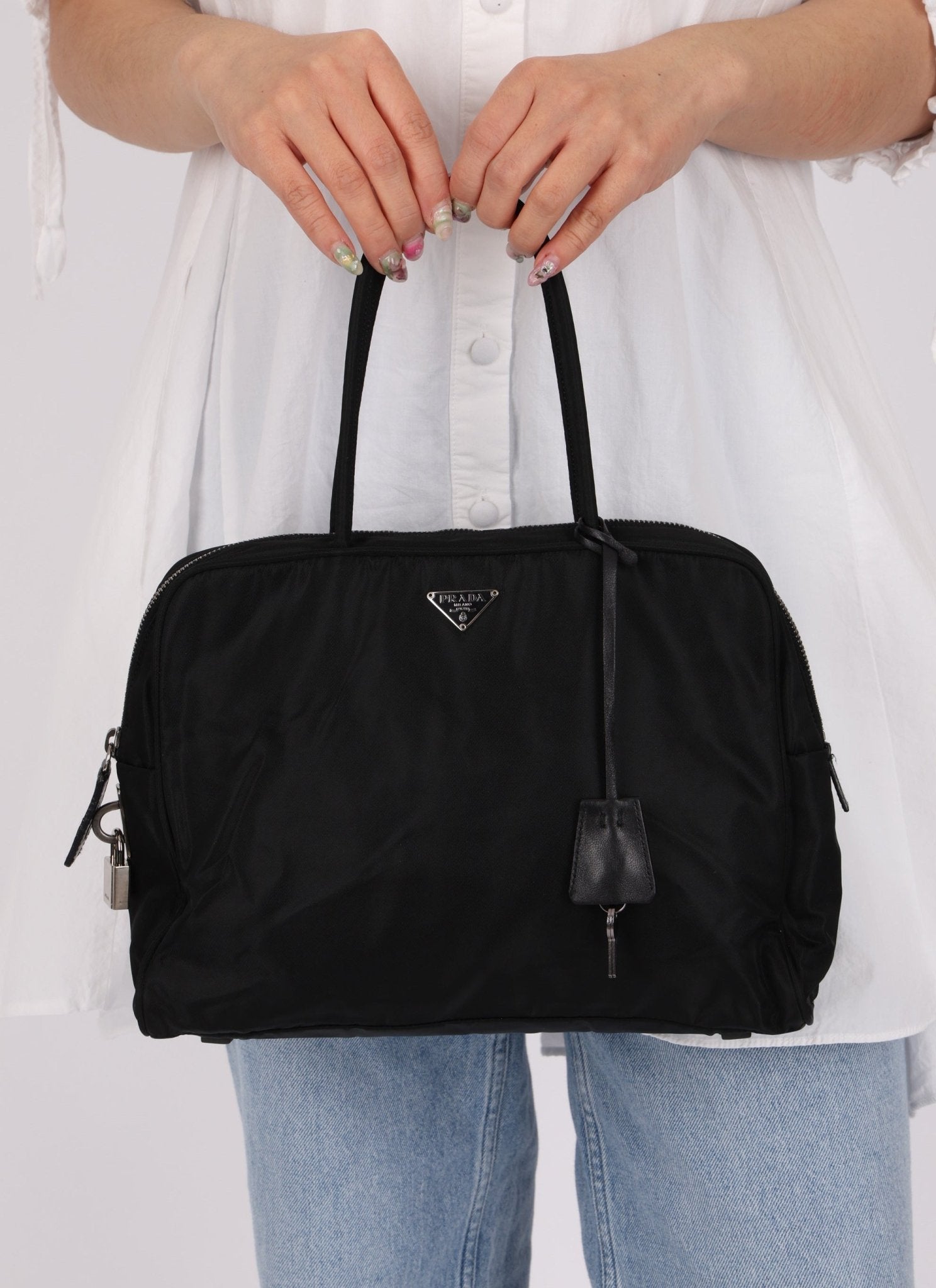 Prada Nylon Bowler Tote - FashioNica