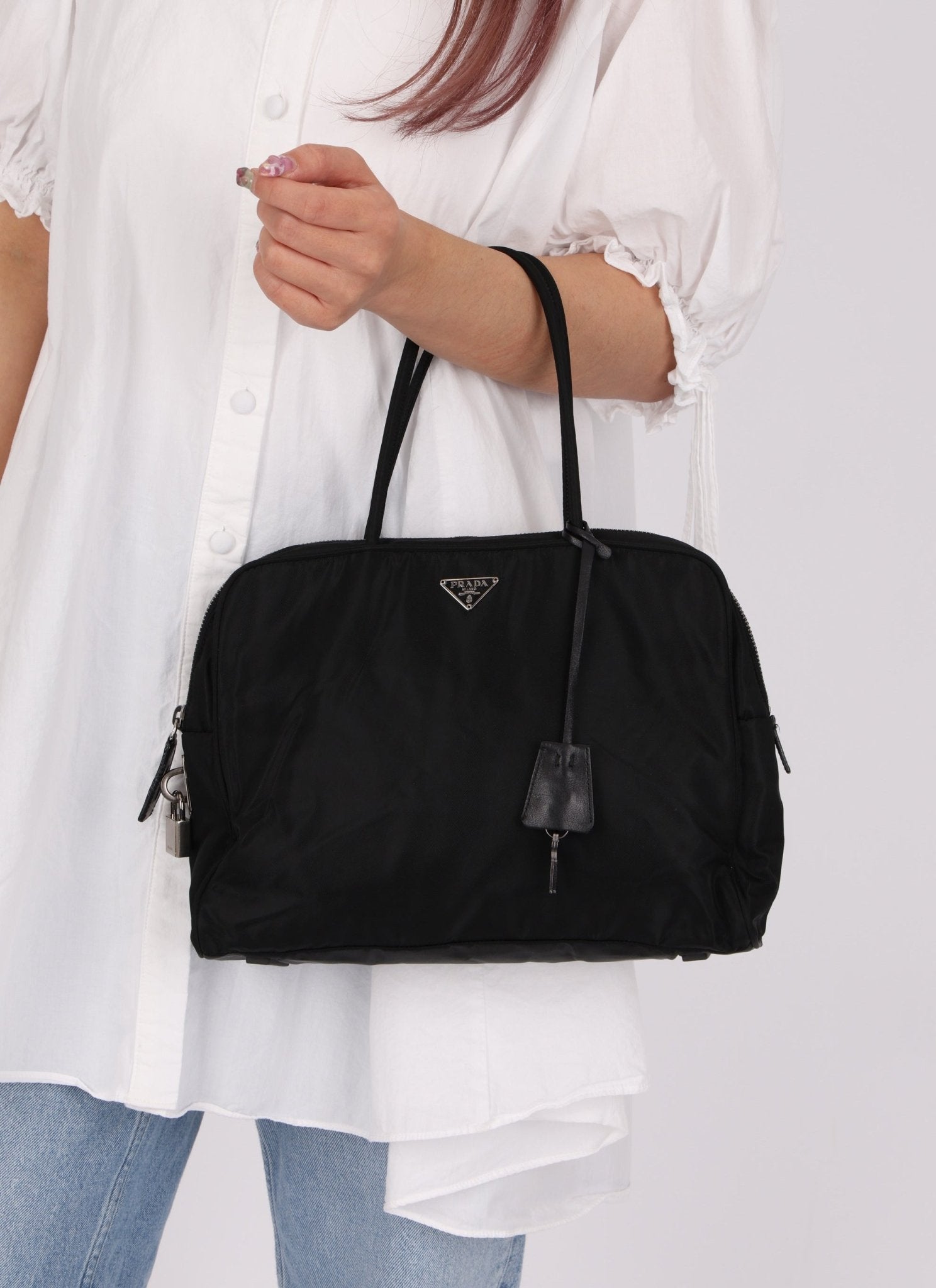 Prada Nylon Bowler Tote - FashioNica