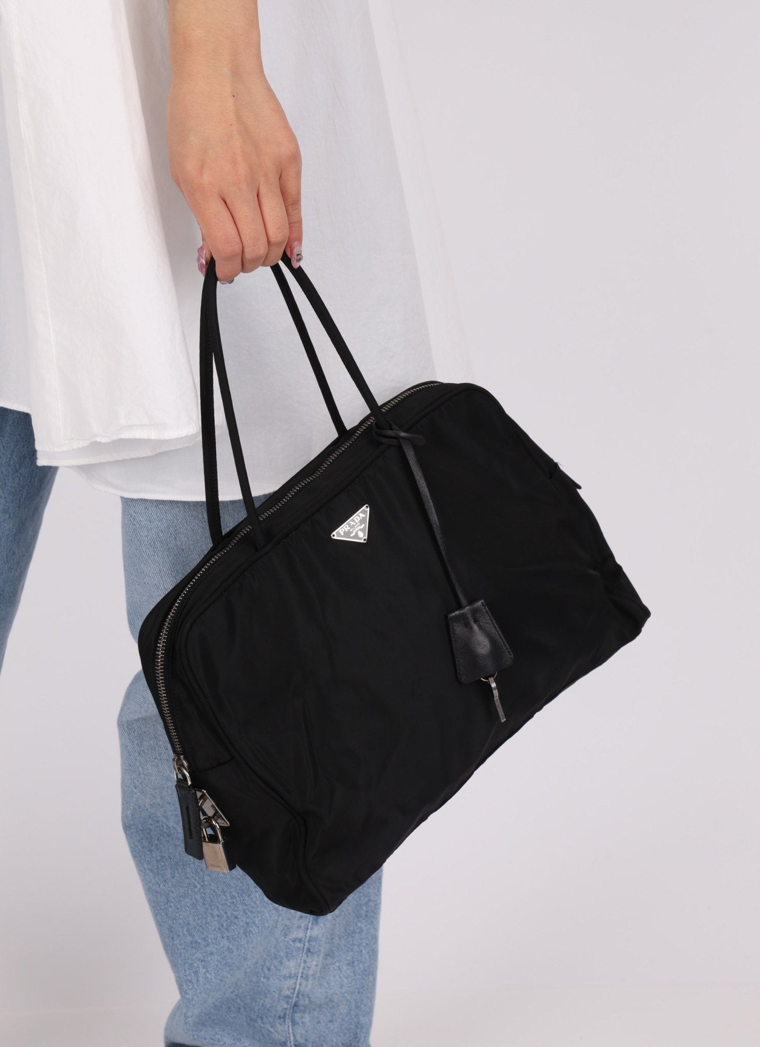 Prada Nylon Bowler Tote - FashioNica