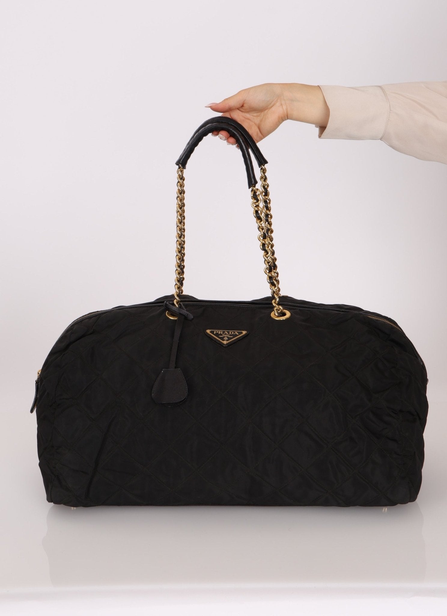 Prada Nylon Chain Weekender Bag - FashioNica