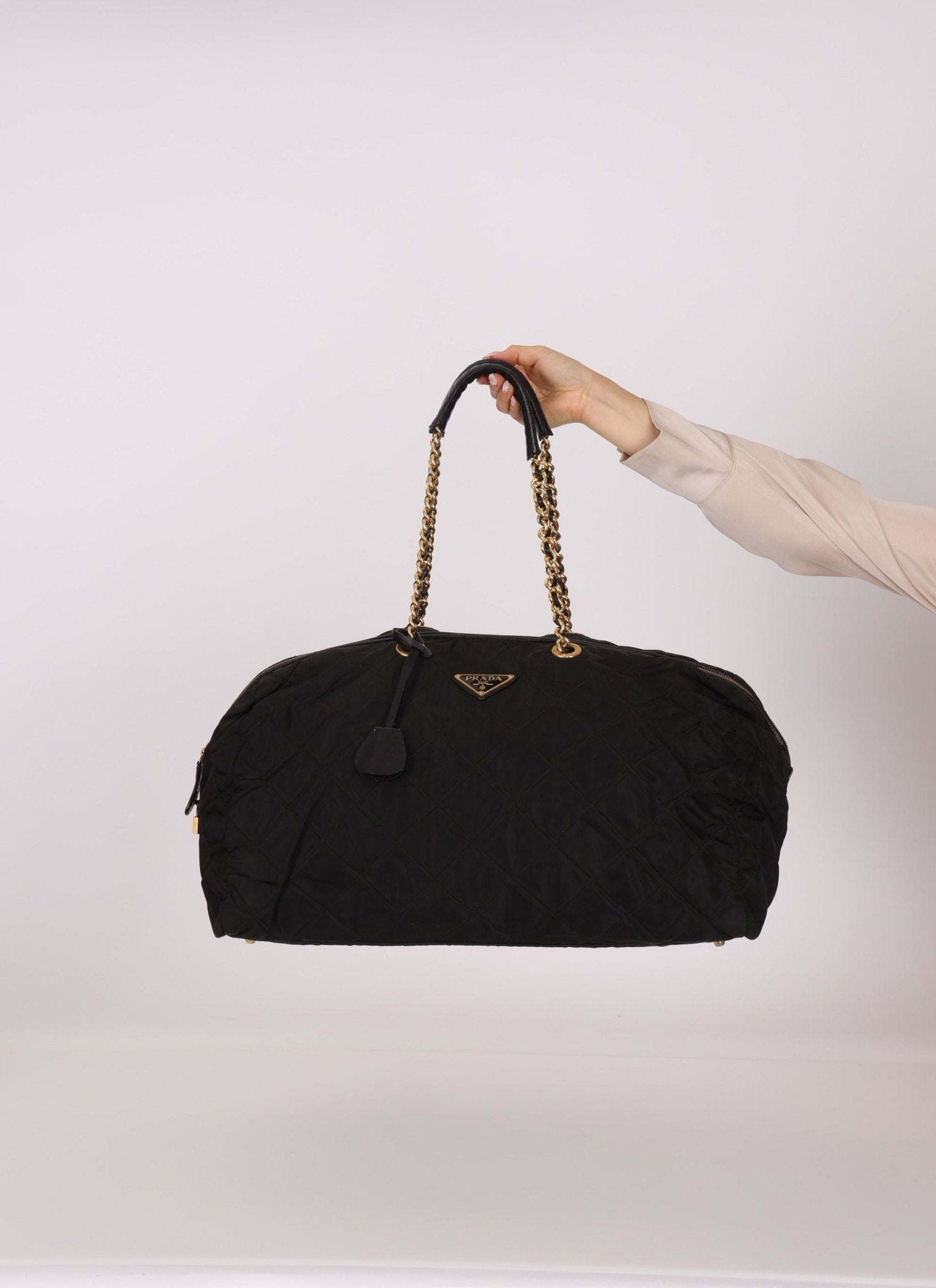 Prada Nylon Chain Weekender Bag - FashioNica