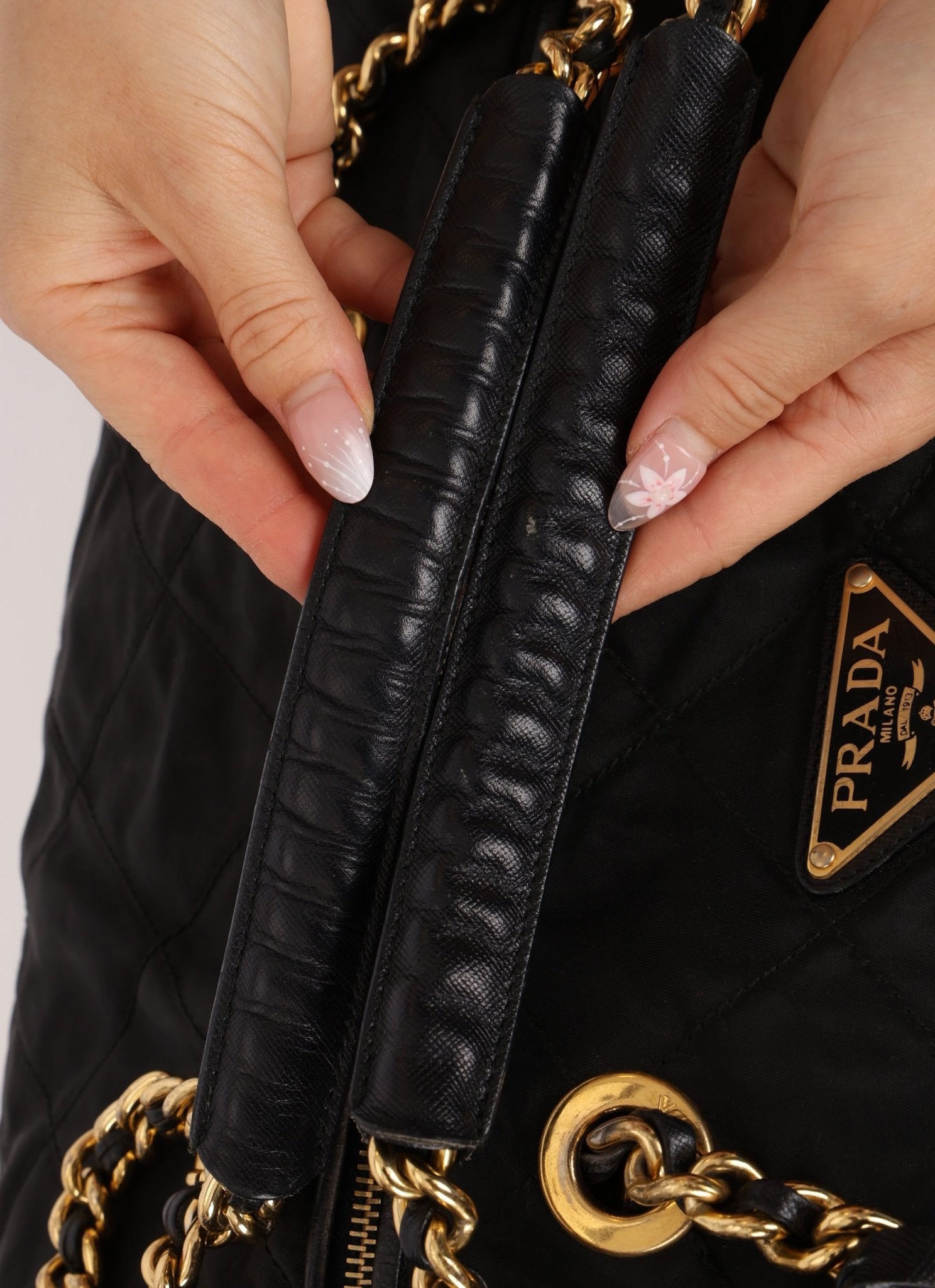 Prada Nylon Chain Weekender Bag - FashioNica