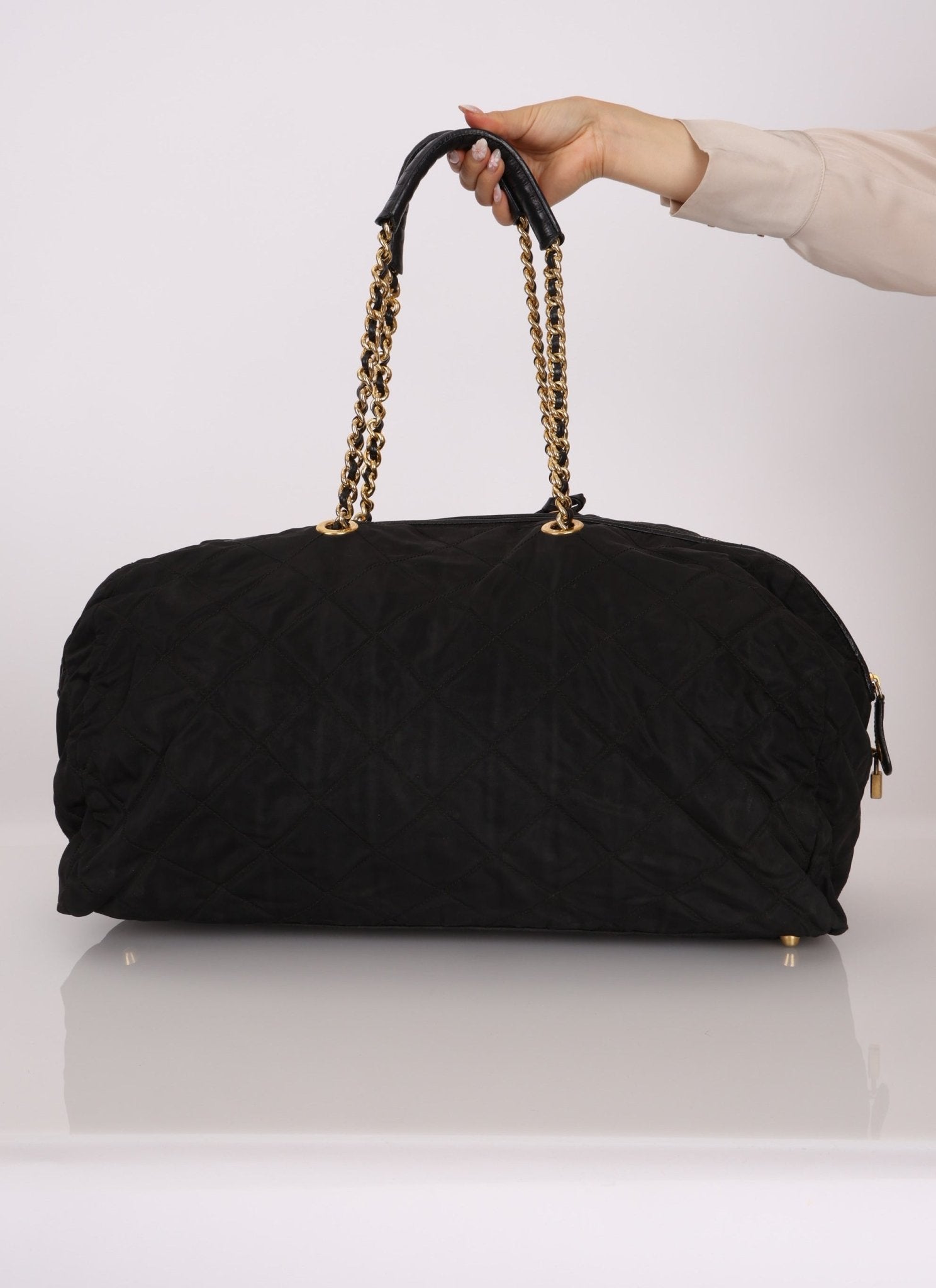 Prada Nylon Chain Weekender Bag - FashioNica