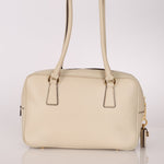 Prada Saffiano Ivory Leather Top Handle - FashioNica