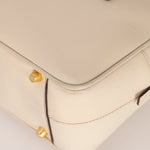 Prada Saffiano Ivory Leather Top Handle - FashioNica