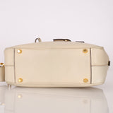 Prada Saffiano Ivory Leather Top Handle - FashioNica