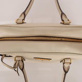 Prada Saffiano Ivory Leather Top Handle - FashioNica