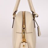 Prada Saffiano Ivory Leather Top Handle - FashioNica
