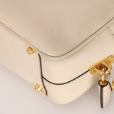 Prada Saffiano Ivory Leather Top Handle - FashioNica