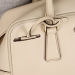 Prada Saffiano Ivory Leather Top Handle - FashioNica