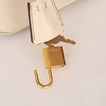Prada Saffiano Ivory Leather Top Handle - FashioNica