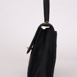 Rare Chanel 1991 Black Linen Kelly Top Handle - FashioNica