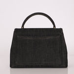 Rare Chanel 1994 Black Denim Small Kelly Top Handle - FashioNica