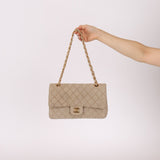 Rare Chanel 1994 Linen Medium Classic Flap - FashioNica