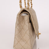 Rare Chanel 1994 Linen Medium Classic Flap - FashioNica