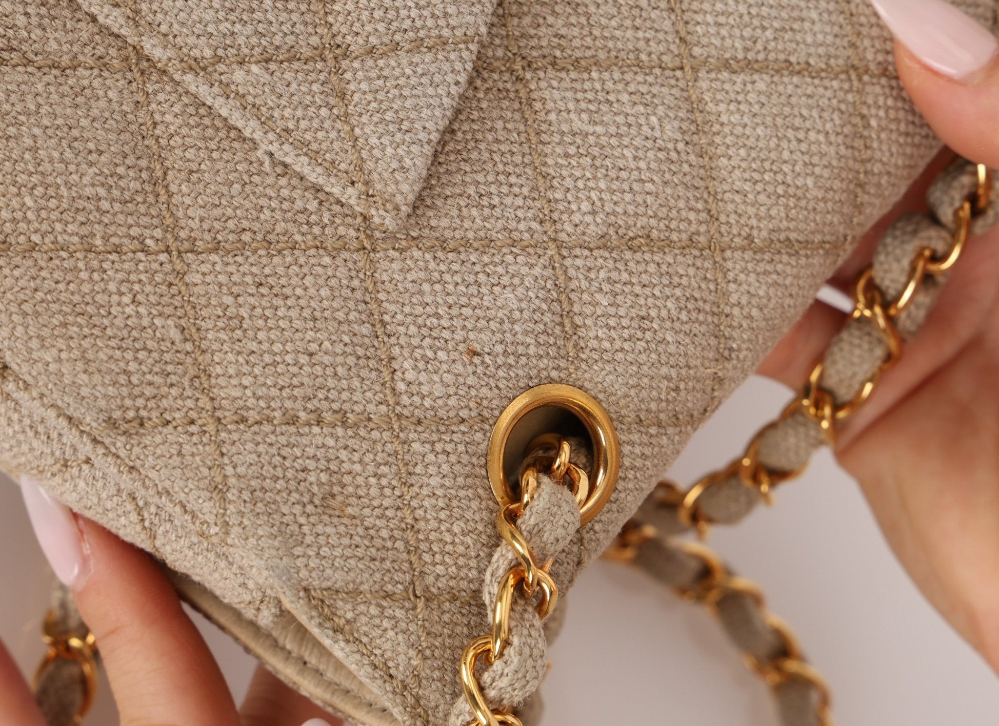 Rare Chanel 1994 Linen Medium Classic Flap - FashioNica