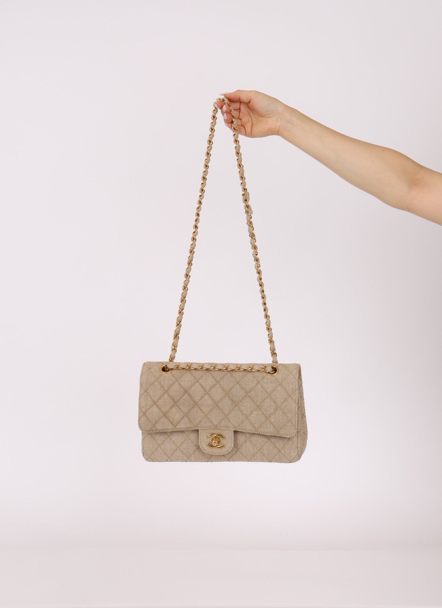 Rare Chanel 1994 Linen Medium Classic Flap - FashioNica