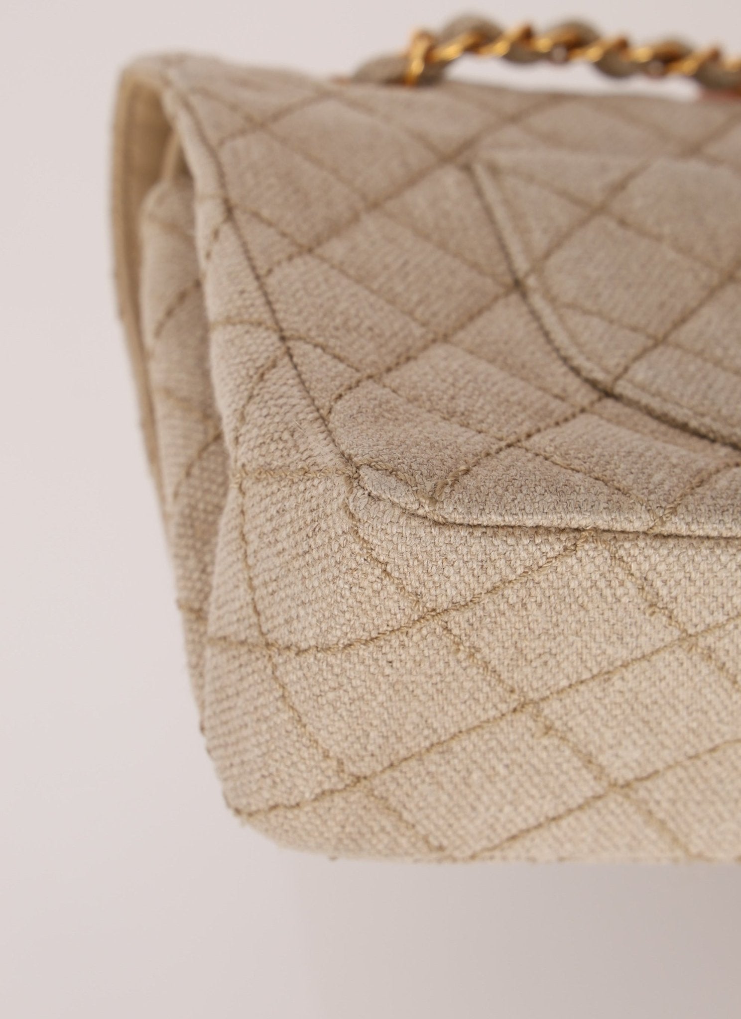 Rare Chanel 1994 Linen Medium Classic Flap - FashioNica