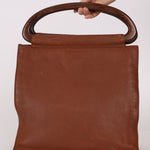 Rare Chanel 2003 Whipstitch Wood Top Handle Tote - FashioNica