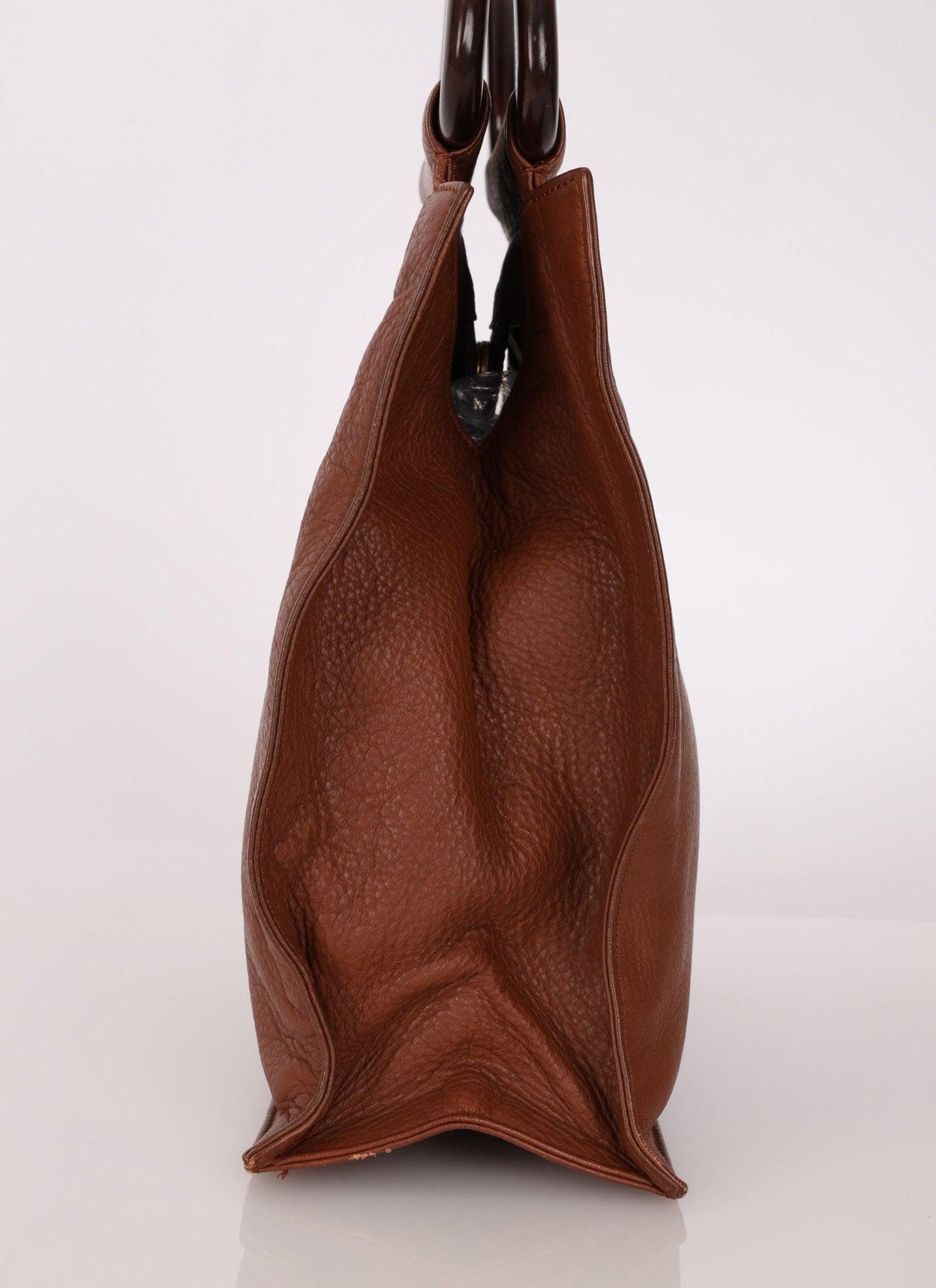 Rare Chanel 2003 Whipstitch Wood Top Handle Tote - FashioNica