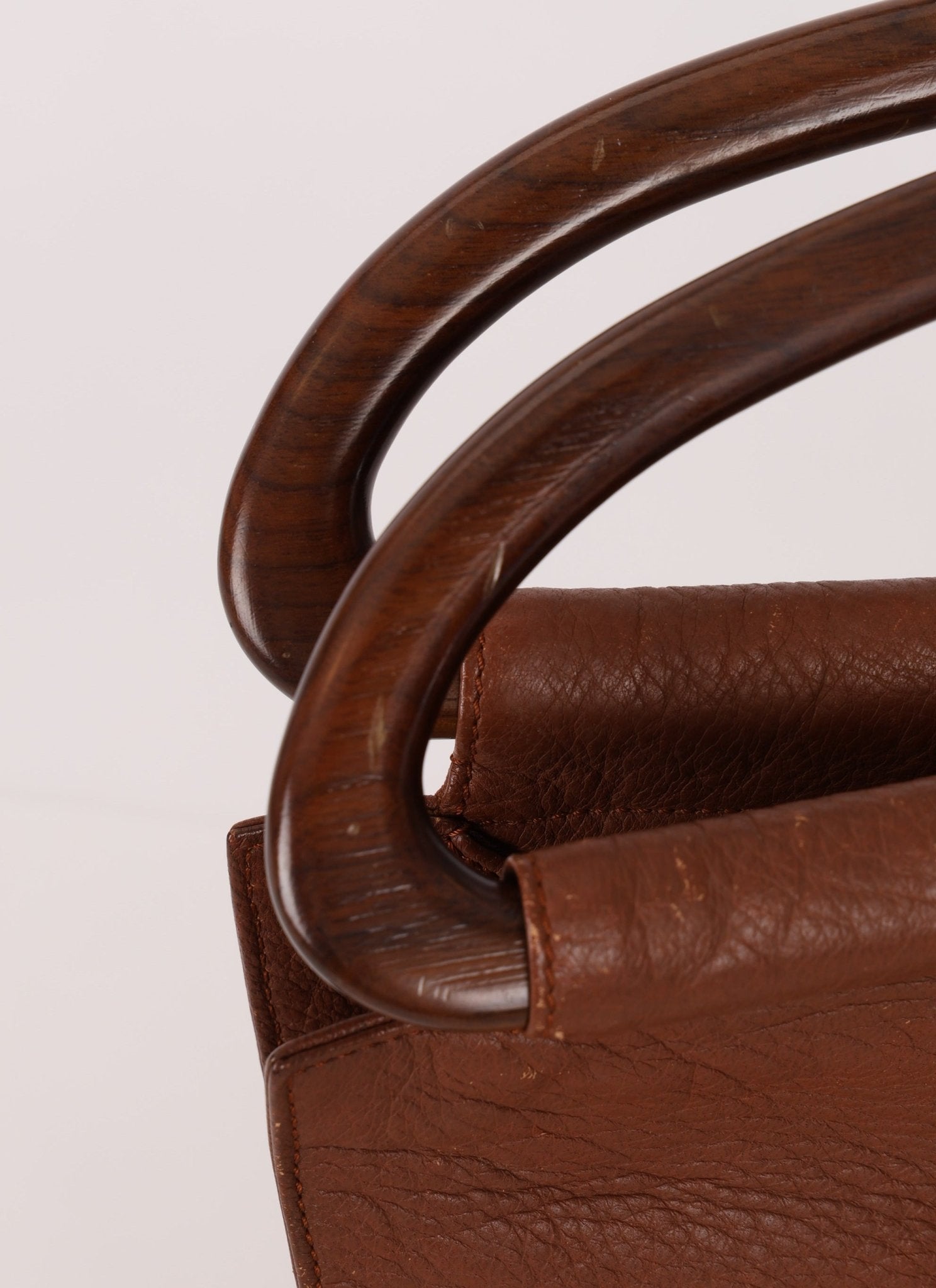 Rare Chanel 2003 Whipstitch Wood Top Handle Tote - FashioNica