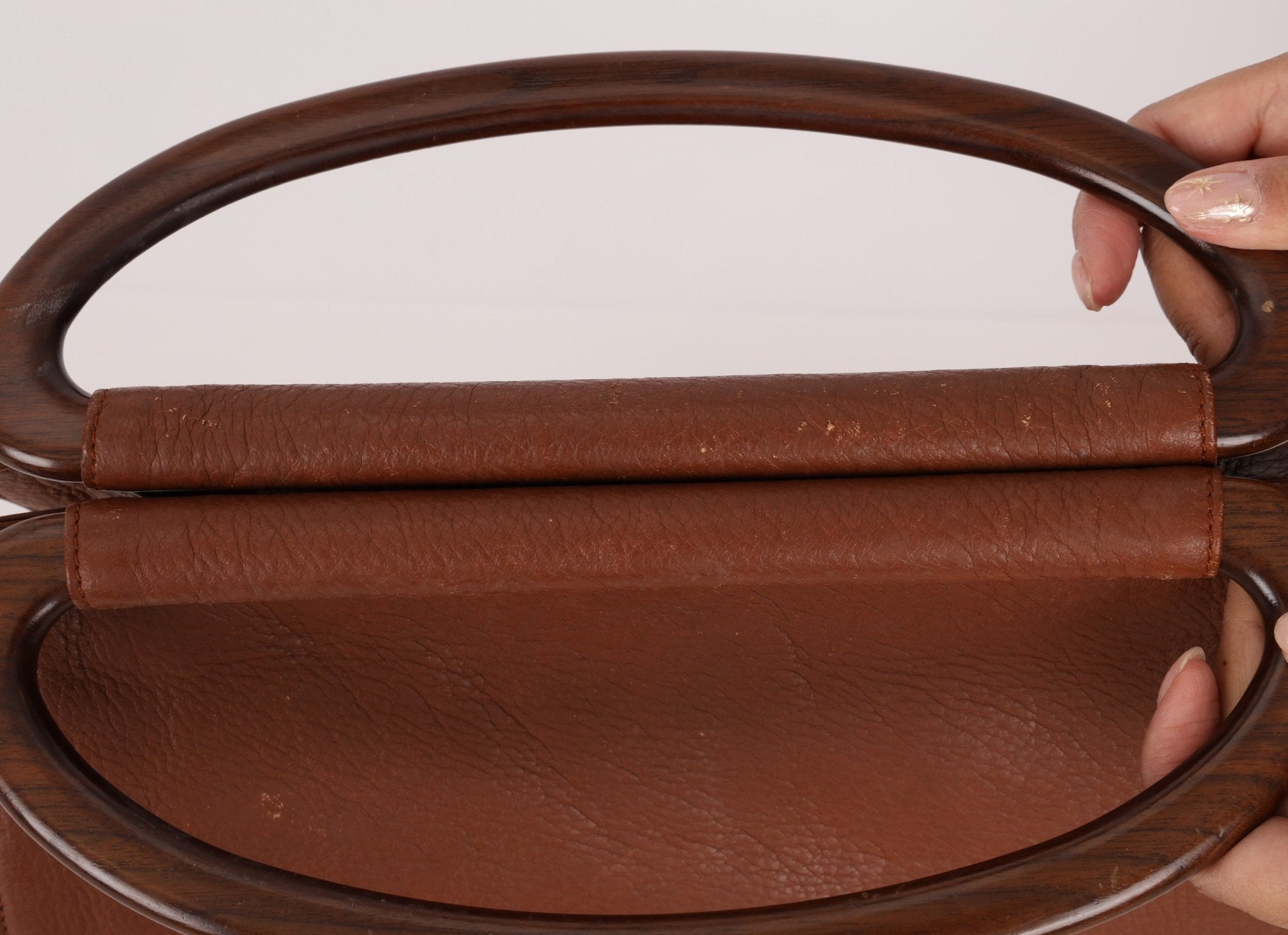 Rare Chanel 2003 Whipstitch Wood Top Handle Tote - FashioNica